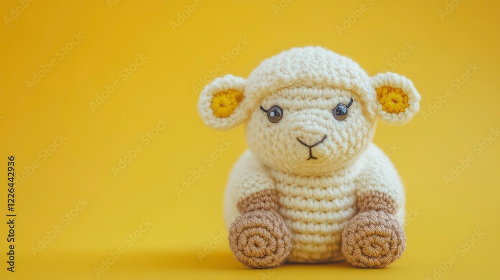 Handmade woolen sheep amigurumi on bright background, amigurumi, handmade, woolen, sheep, crochet, pet, animal, cute, adorable, craft Handmade woolen sheep amigurumi on bright background, amigurumi, handmade, woolen, sheep, crochet, pet, animal, cute, adorable, craft