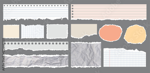 Set of torn papers for graphic design resources vector eps10