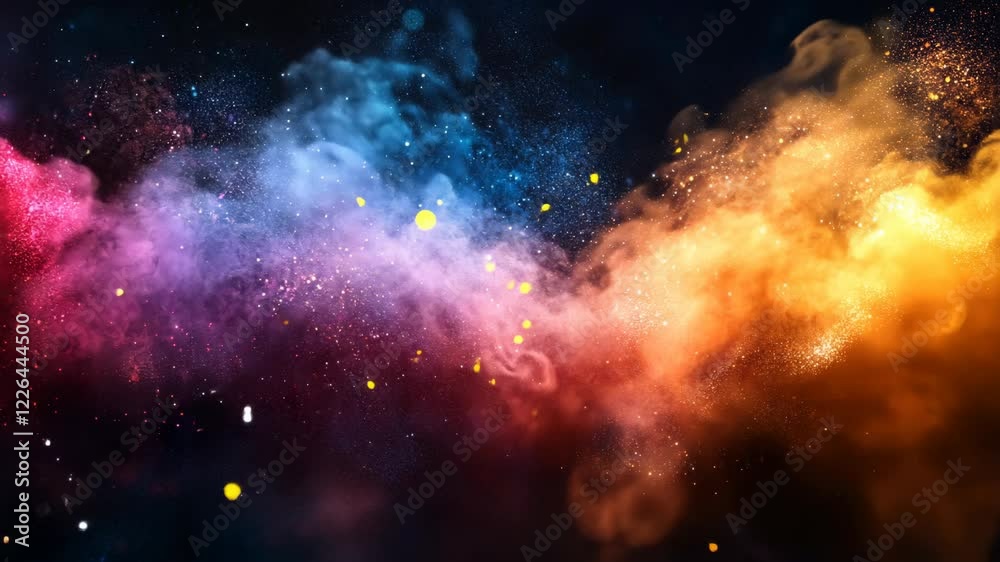Colorful cosmic cloud of gas and dust swirling in the universe during a stellar formation event