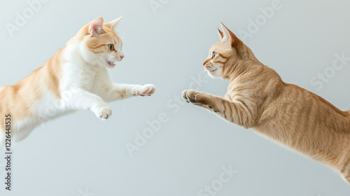 Feline Frenzy: Two playful ...