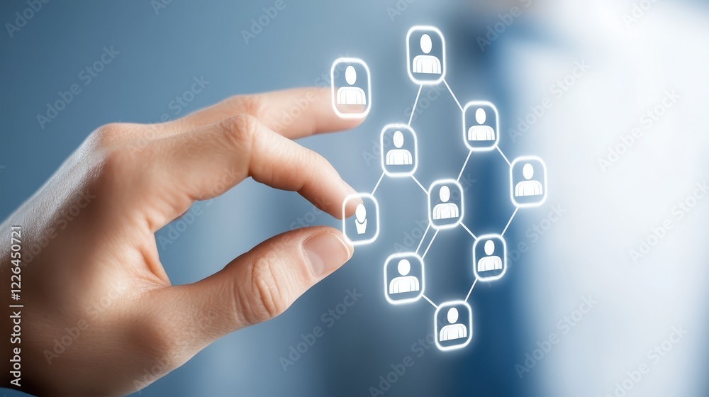 Fingertip connection, exploring the digital world of social networking through a touchscreen interface Fingertip connection, exploring the digital world of social networking through a touchscreen interface