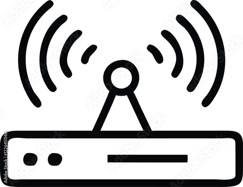 Wireless Router with Signal Icon
