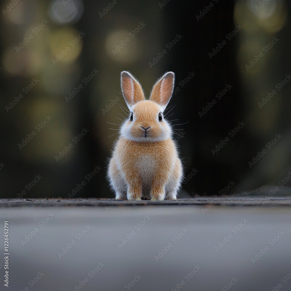 Fototapeta premium Adorable Fluffy Bunny Rabbit Cute Pet Animal Easter Symbol Wildlife Photography
