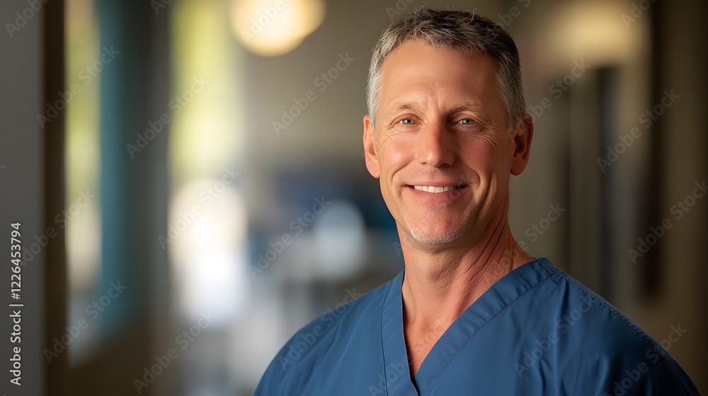 Obraz premium Smiling veterinarian with warm expression, embodying care and compassion in animal healthcare