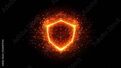Wallpaper Mural Glowing shield icon surrounded by digital particles, symbolizing robust data protection in a digital world Torontodigital.ca