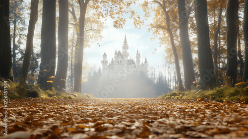 Autumnal Castle Path: A fai...
