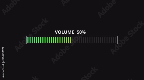 volume  Control Panel sound setting 0 to 100, sound volume controller down to up on black background.