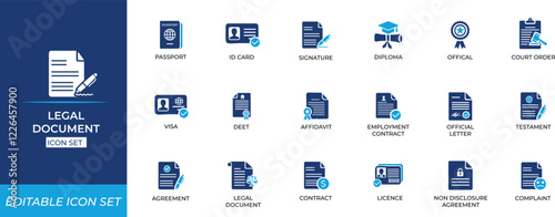Legal document icon se - Vector solid icons collection.