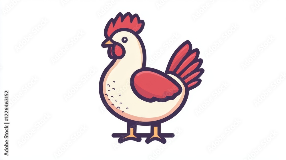 Fototapeta premium chicken meat icon inside the round line