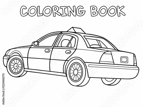 Taxi Coloring Page Fun Printable for Kids