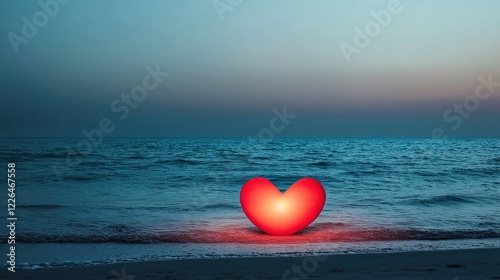 A symbolic glowing Love Boat indicating in valentine's day concept