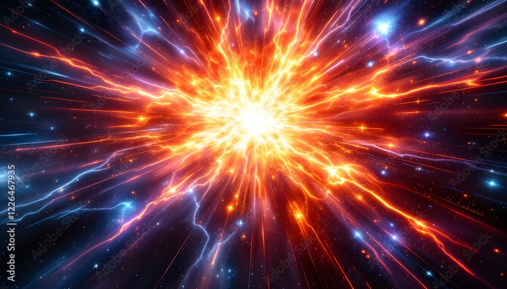 Fiery Cosmic Explosion Energy Burst Background Image Fiery Cosmic Explosion Energy Burst Background Image