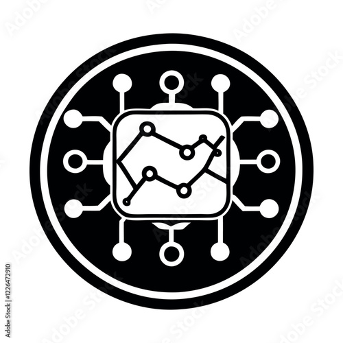 Artificial Intelligence Processor Chip Icon AI System Vector Illustration,