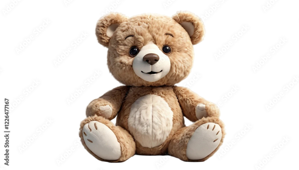 Obraz premium Teddy Bear cute cartoon character animal doll design elements isolated on white transparent background