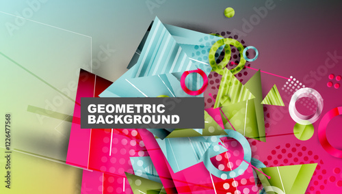 Abstract background geometric design with colorful gradients