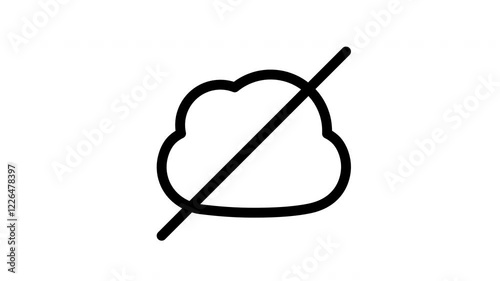 An animated cloud off icon with smooth and modern motion, perfect for indicating cloud storage disconnection, offline mode, or service unavailability. photo