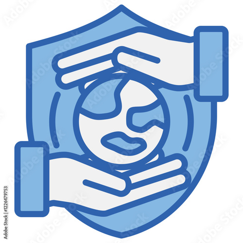 Conservation Blue White Icon