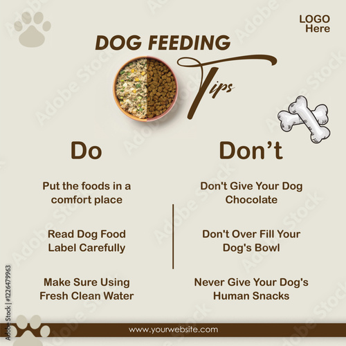 Dog feeding tips poster design