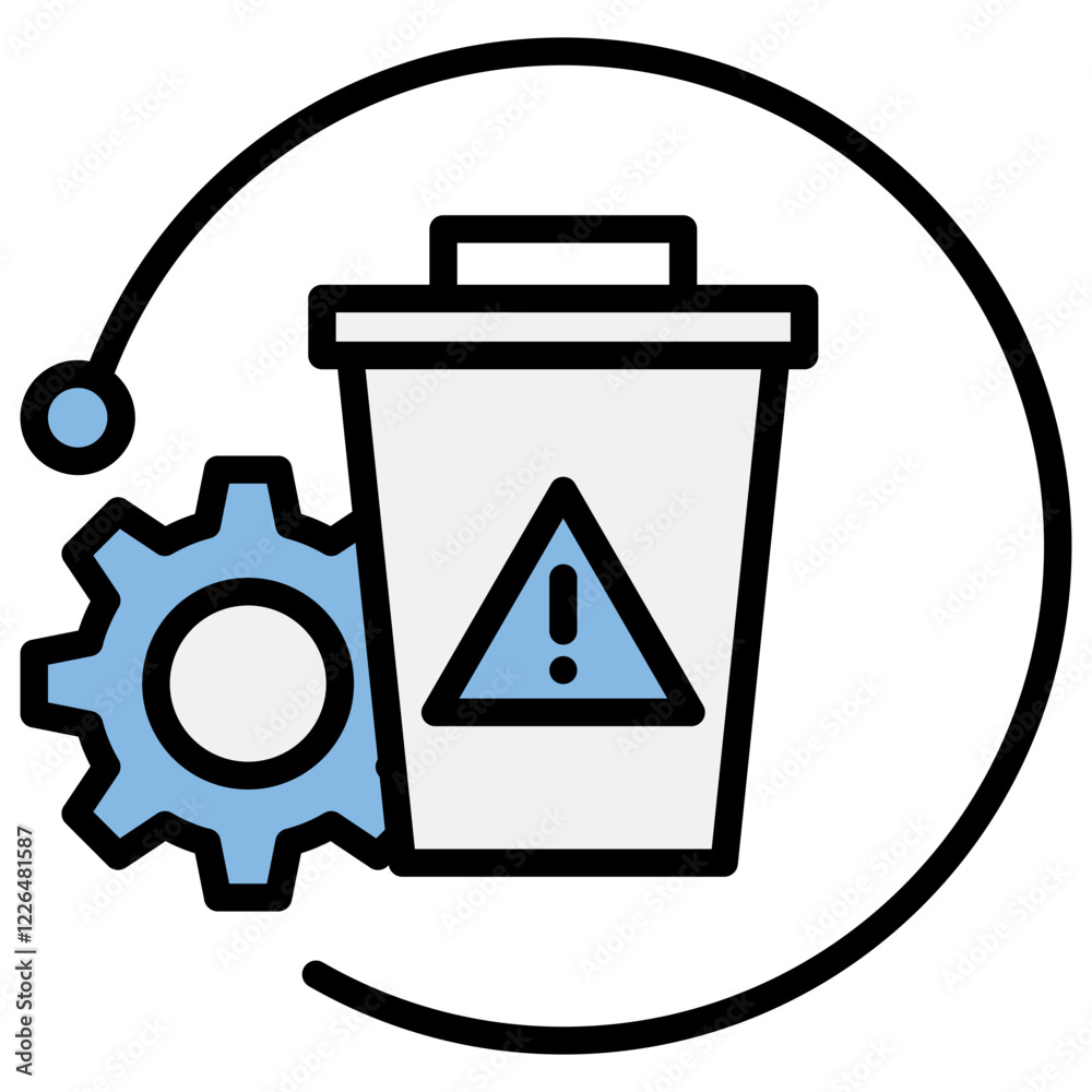 Waste Management Blue Black Icon Waste Management Blue Black Icon