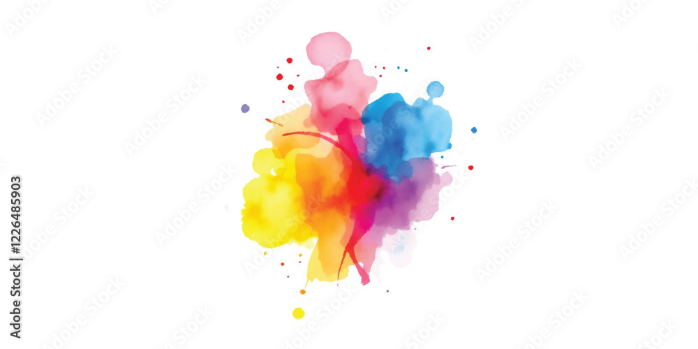 Holi colorful liquid watercolor splashes create an gulal abstract art background with a vibrant, multi, different, carnival, india holi colour of fastival spring-like feel