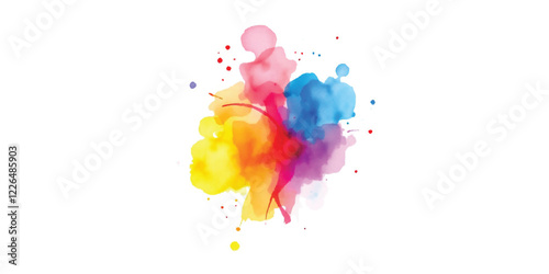 Holi colorful liquid watercolor splashes create an gulal abstract art background with a vibrant, multi, different, carnival, india holi colour of fastival spring-like feel