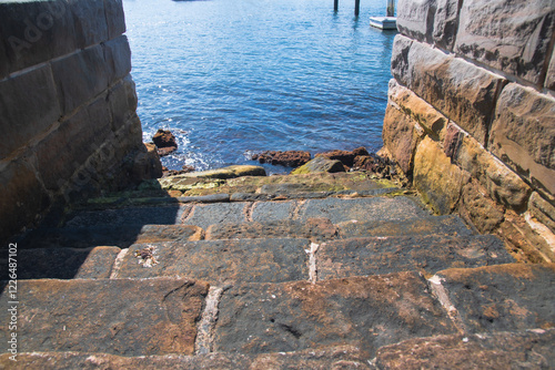 sandstone steps to ocean