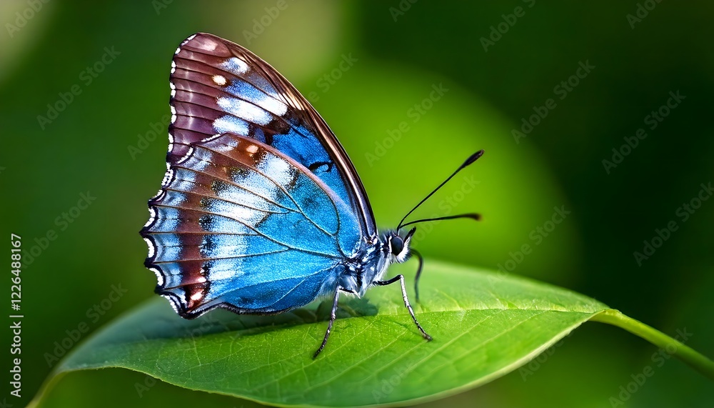 Obraz premium Butterfly on Green Leaf