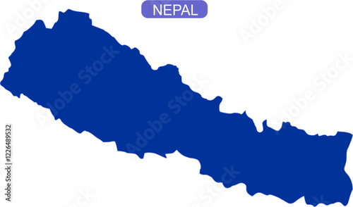 Map of Nepal outline in solid color