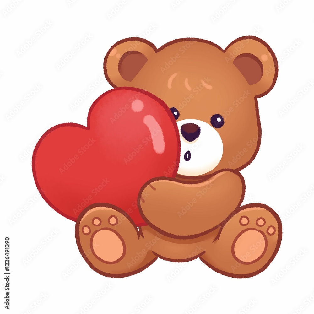 Obraz premium teddy bear with heart