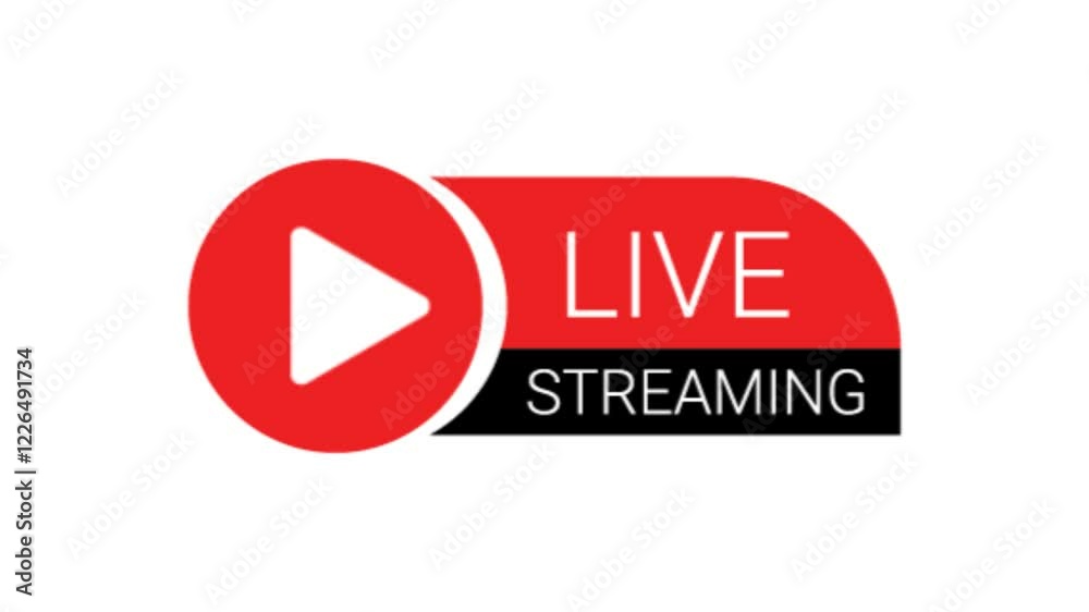 Live Streaming Animation – Play Button & Broadcast Icon Live Streaming Animation – Play Button & Broadcast Icon