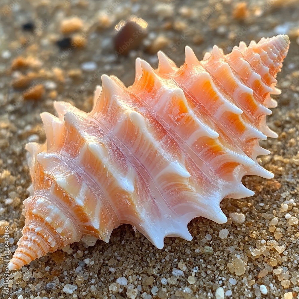 Close-up of a seashell with intricate details against a sparkling bokeh background. Ideal for coastal themes. Close-up of a seashell with intricate details against a sparkling bokeh background. Ideal for coastal themes.