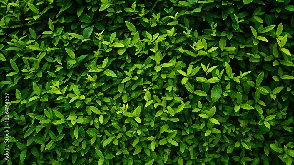 Fresh Hedge with Bright Green Leaves