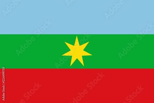 Flag of the municipality of Planeta Rica (Cordoba). Vector illustration