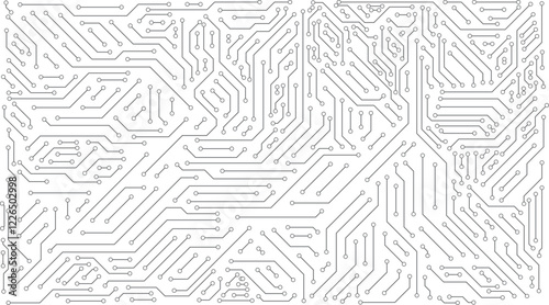 Circuit board background. Abstract technology circuit board pattern. Computer circuit board seamless pattern. Motherboard, CPU, Processor and Artificial Intelligence Concept