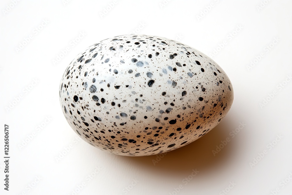 An isolated macaw egg in top view on a white backdrop. Generative Ai An isolated macaw egg in top view on a white backdrop. Generative Ai