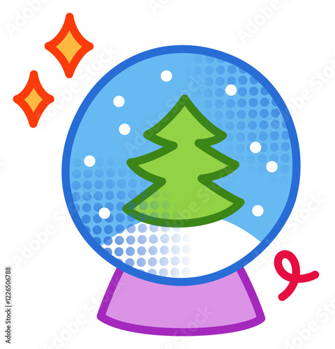 Snow globe with chistmas tree