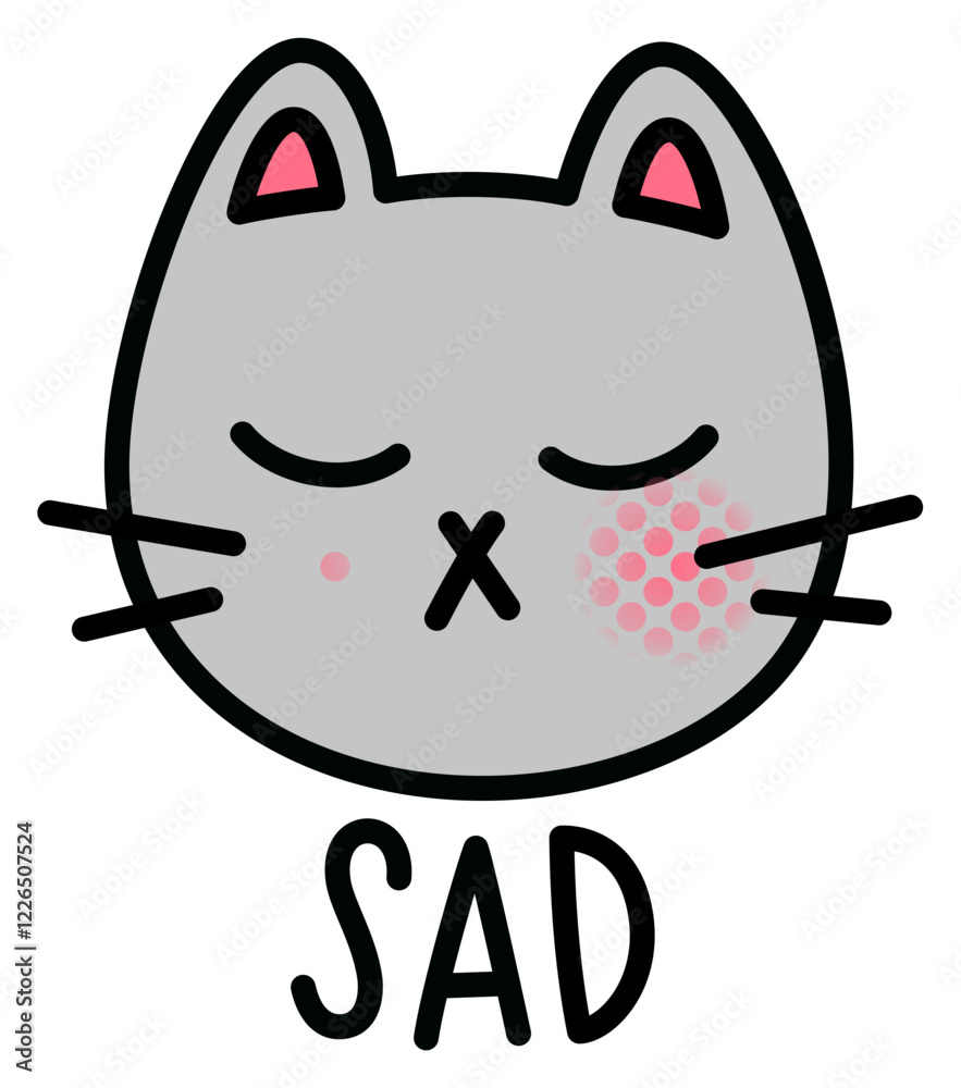 Sad cat with text sad Sad cat with text sad