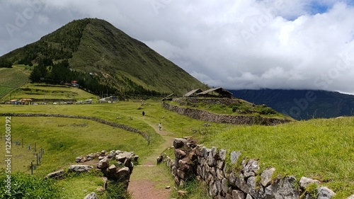 paisaje del complejo arqueológico sondor ubicado en andahuaylas camino a la laguna pacucha photo