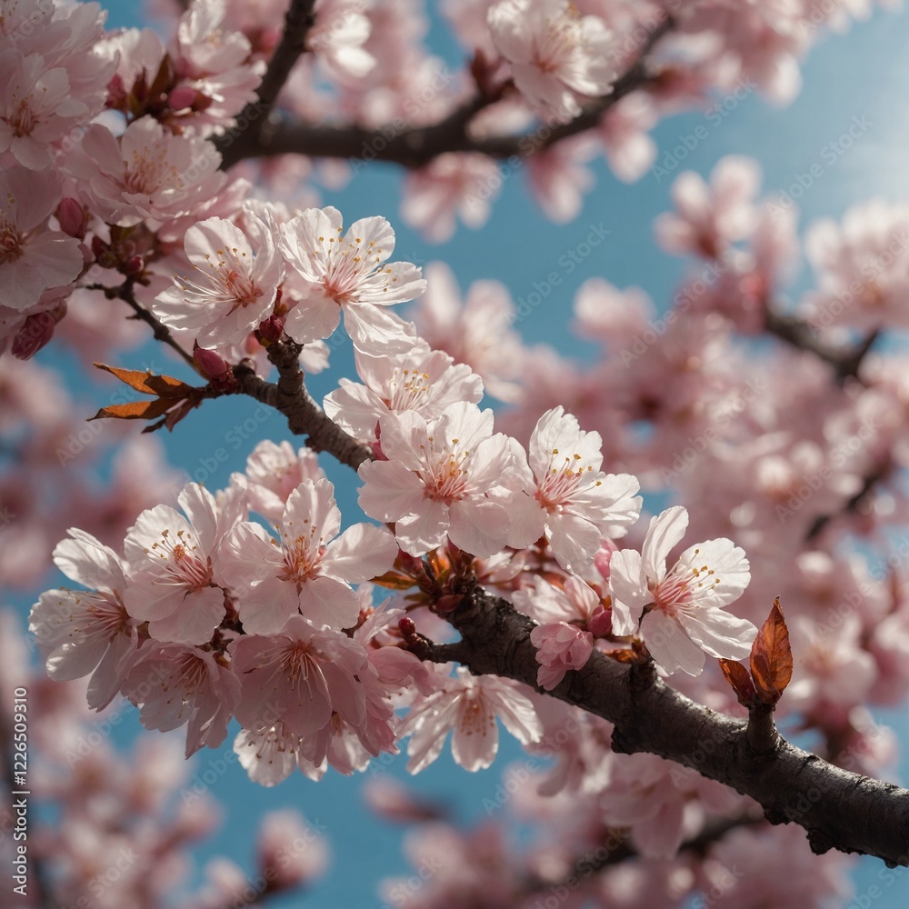 A luminescent pink opal crystal cherry blossom in a magical breeze. A luminescent pink opal crystal cherry blossom in a magical breeze.