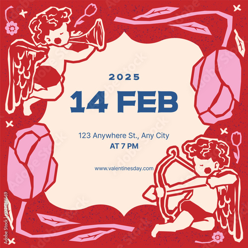 valentines's day card template illustration