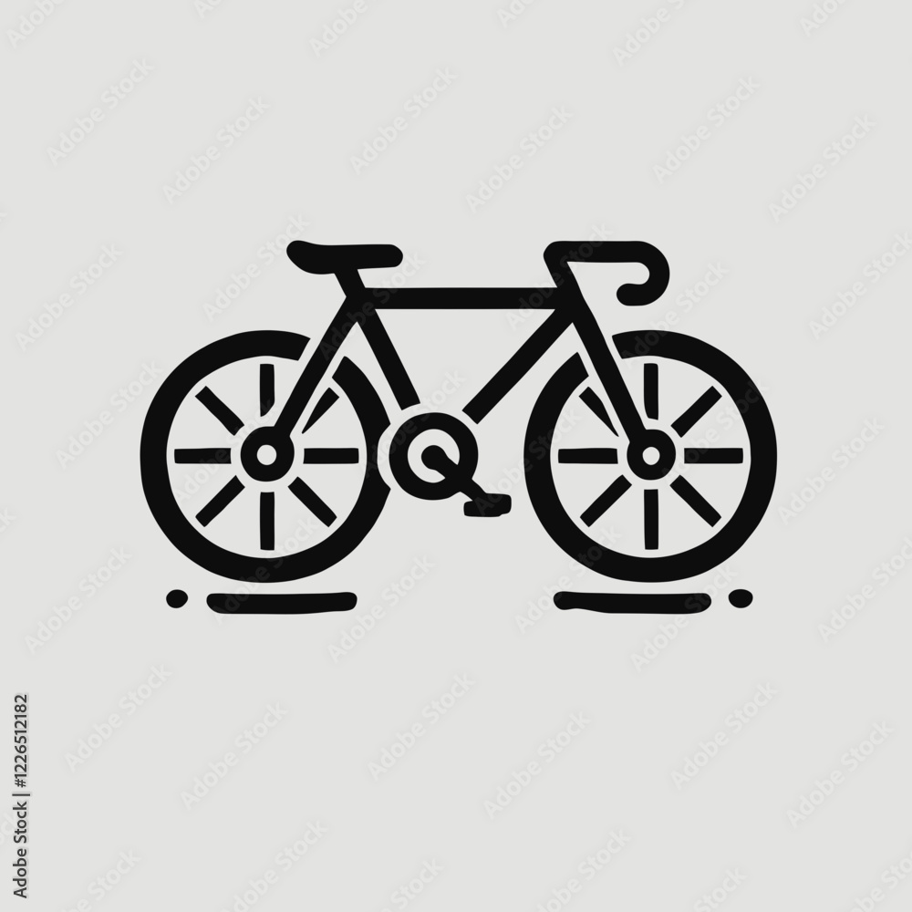 Fototapeta premium Bicycle silhouette in black on a white background
