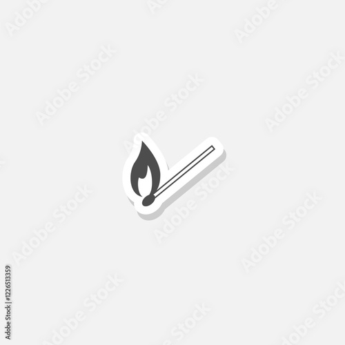Matches icon sticker isolated on gray background
