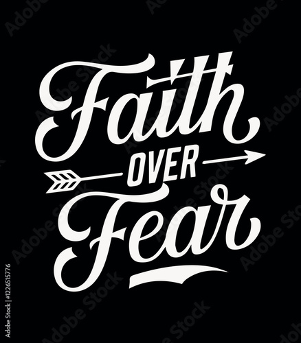 faith over fear typography t shirt design