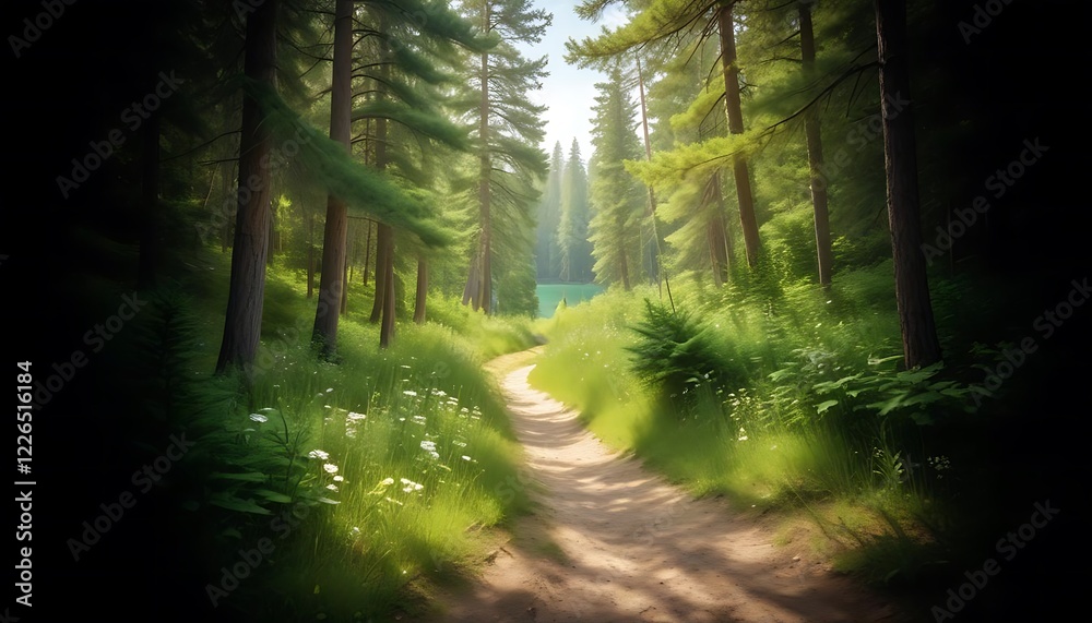 Obraz premium footpath in the forest