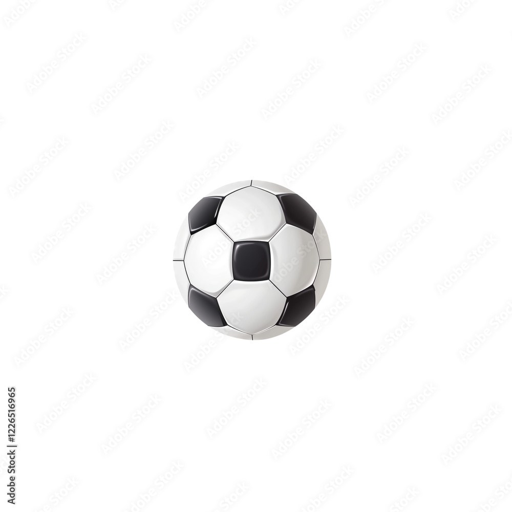 Soccer ball isolated on a white background, top view, studio sho Soccer ball isolated on a white background, top view, studio sho