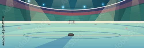 Cute and nice design of Ice rink with furniture and interior objects vector design