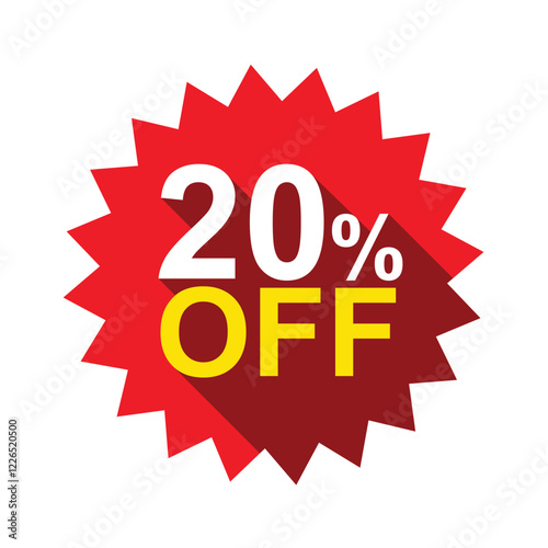 20% discount sticker. 20 percent off. discount price label. 20 percent discount sale design. offer price tag. special offer sale red label. discount sticker, sale. product promo