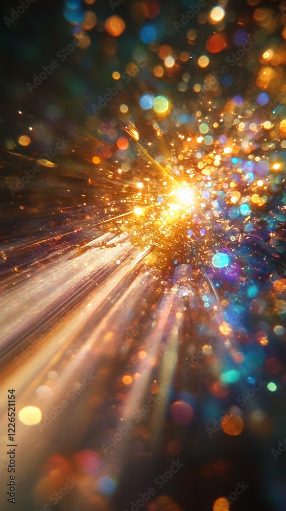 Fototapeta premium Abstract Background with Bokeh Lights and Shimmering Stars