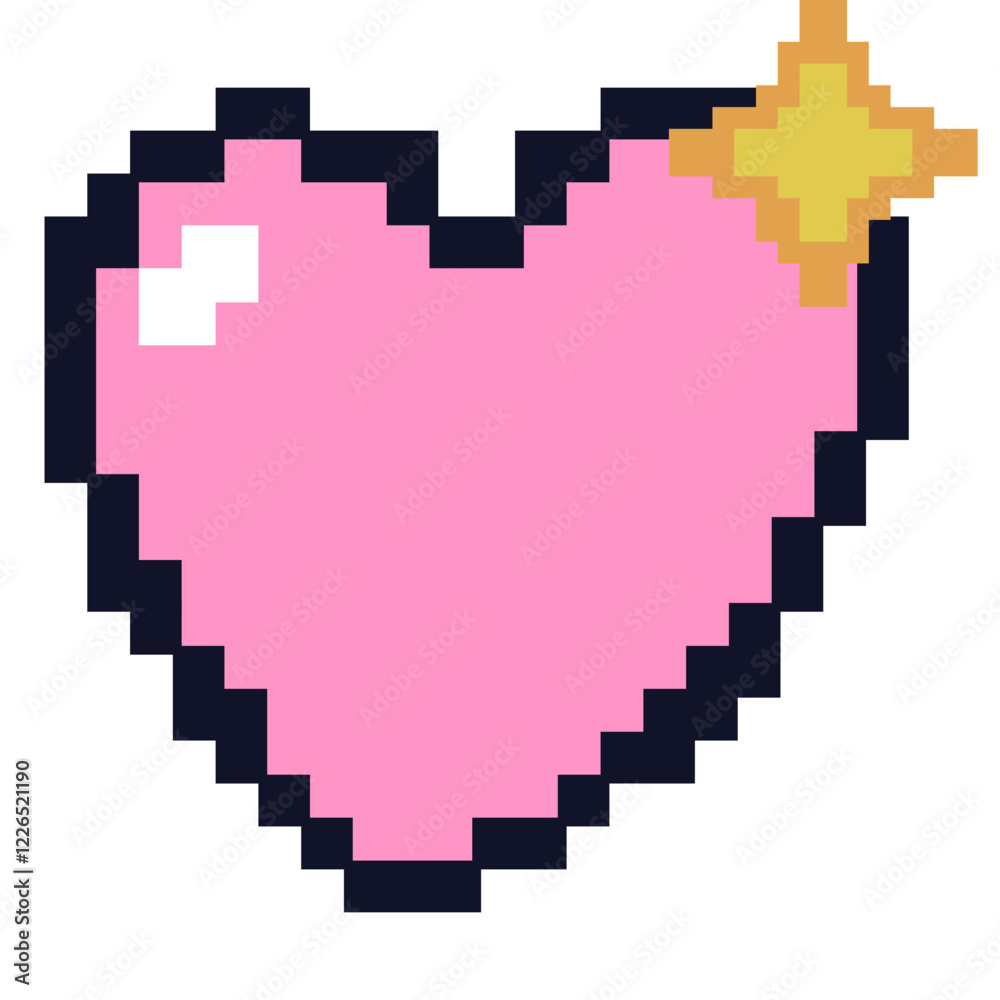 Fototapeta premium Pixel Heart Illustration