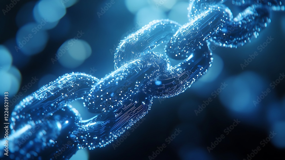 Futuristic Digital Blockchain Chain Links Futuristic Digital Blockchain Chain Links